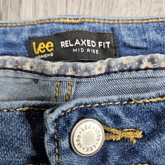 Lee Denim Capris Womens 22W Blue Relaxed Fit Mid Rise Stretch Jeans Plus Size - Picture 4 of 10